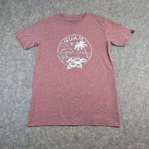 Island Crew Guam Heather Red T Shirt Short Sleeve XL Beach Wave Tropical Island